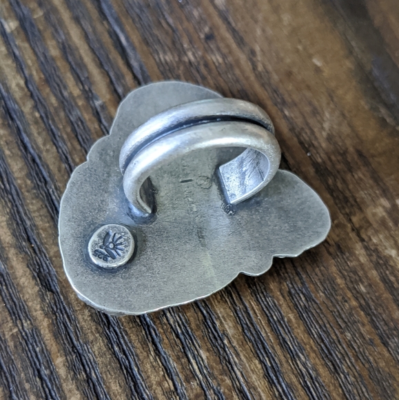 Large Sterling Silver, Turquoise, Quartz Druzy, & Enamel Statement Ring. - Picture 10 of 14